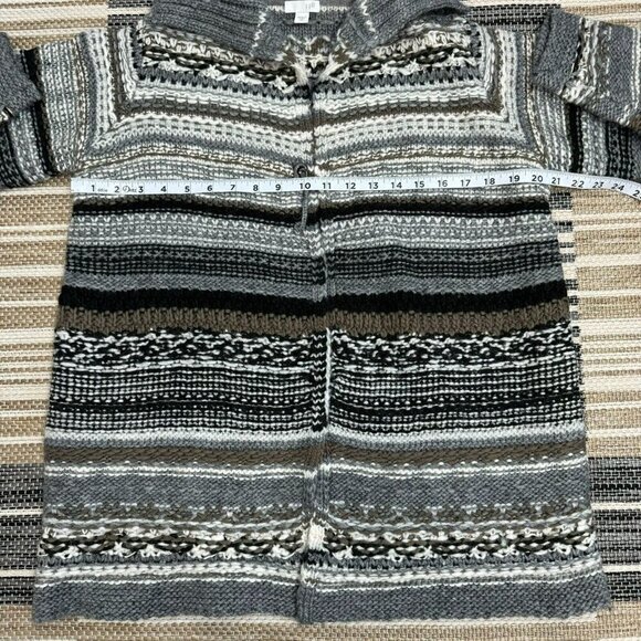 J. Jill Womens Open Front Cardigan Knit Striped Sweater Wool Alpaca Blend XS - Picture 11 of 12